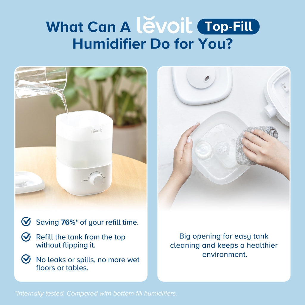 LEVOIT 2.5L Top Fill Humidifiers for Bedroom