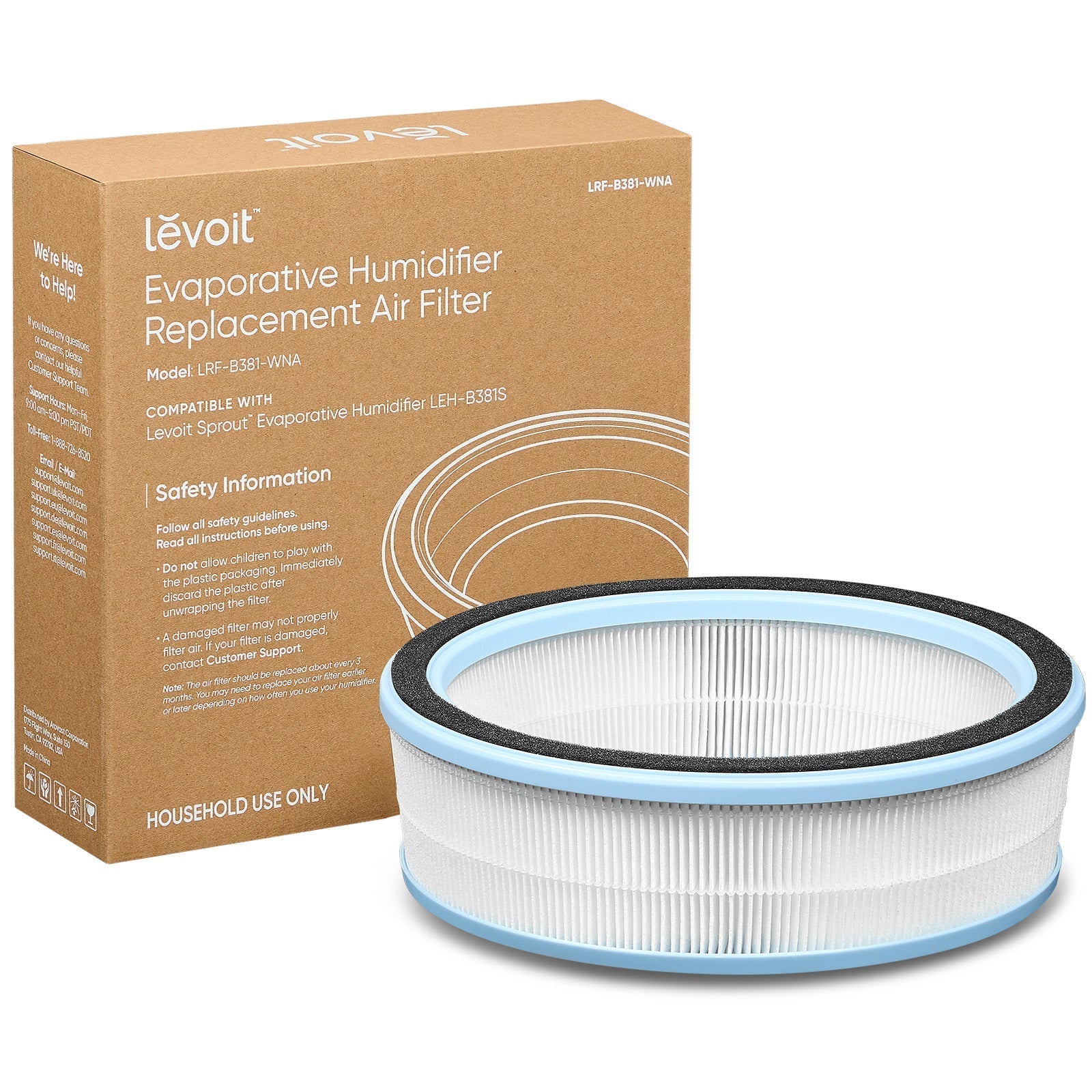 LEVOIT Replacement Filter for Sprout Evaporative Humidifier, White