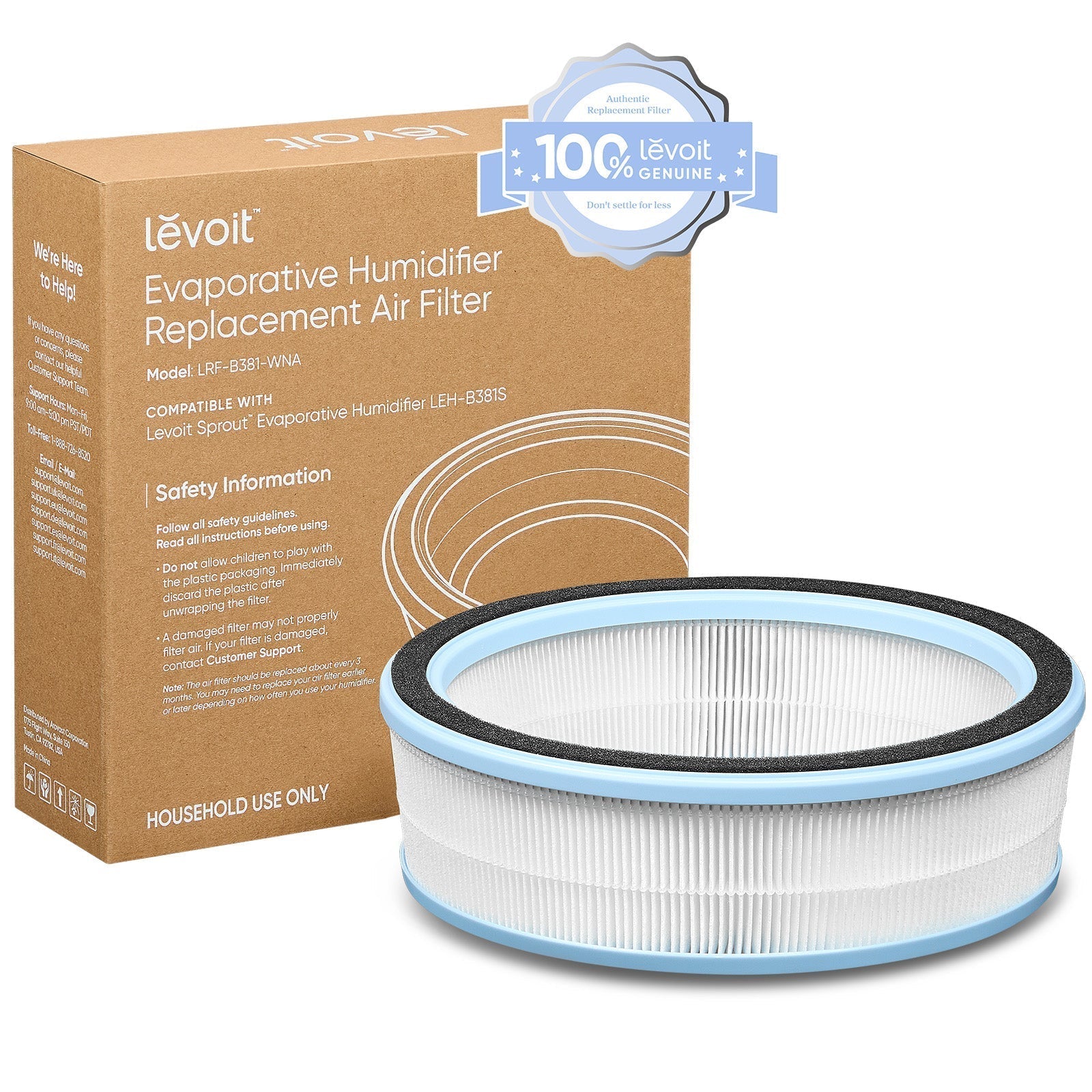 LEVOIT Replacement Filter for Sprout Evaporative Humidifier, White